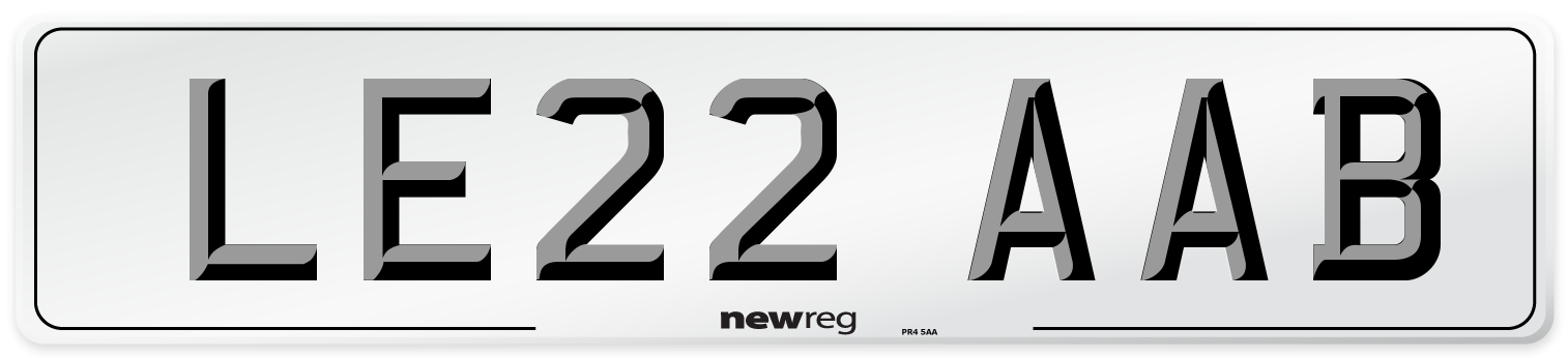 LE22 AAB Number Plate from New Reg